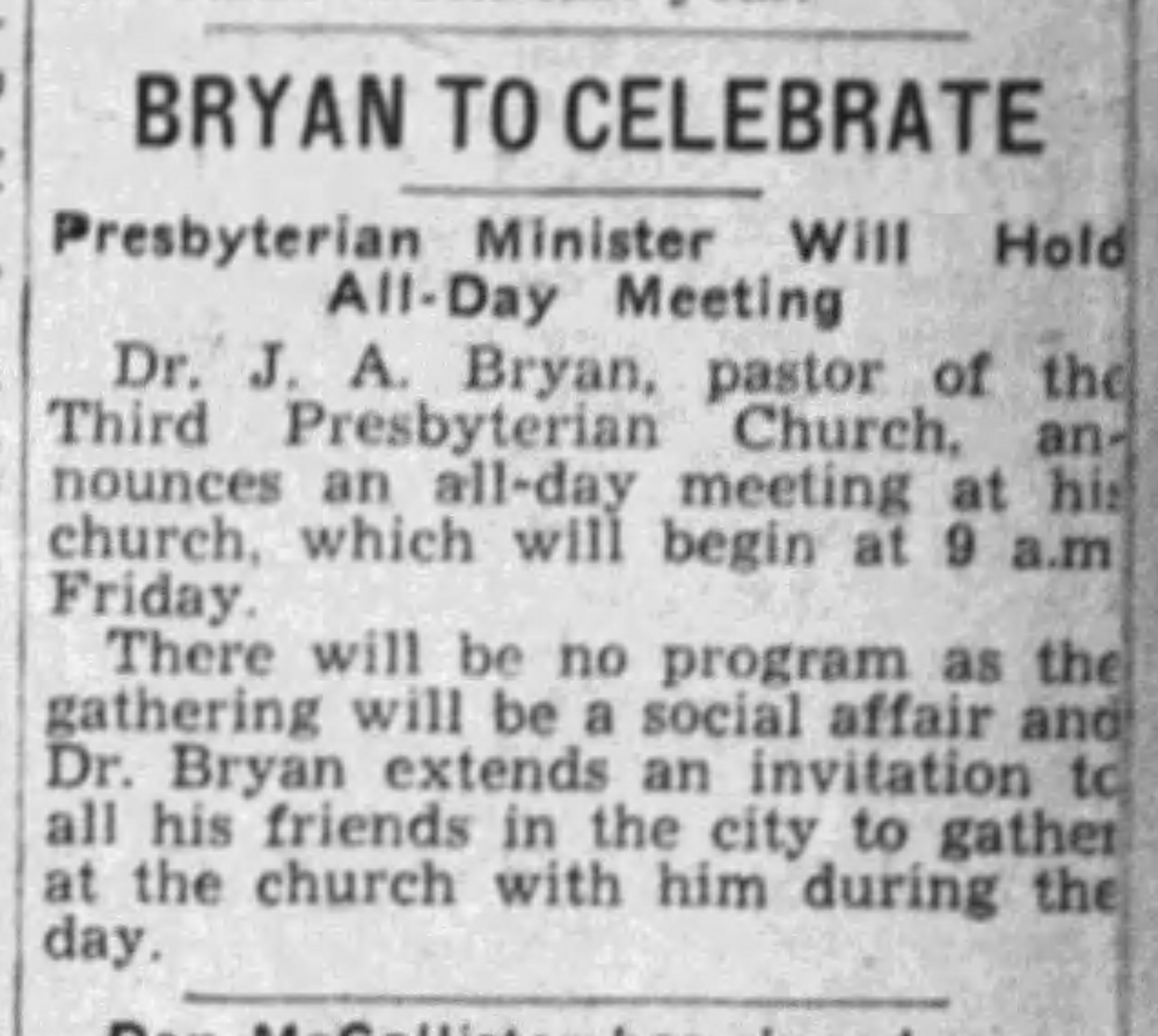 Bryan To Celebrate